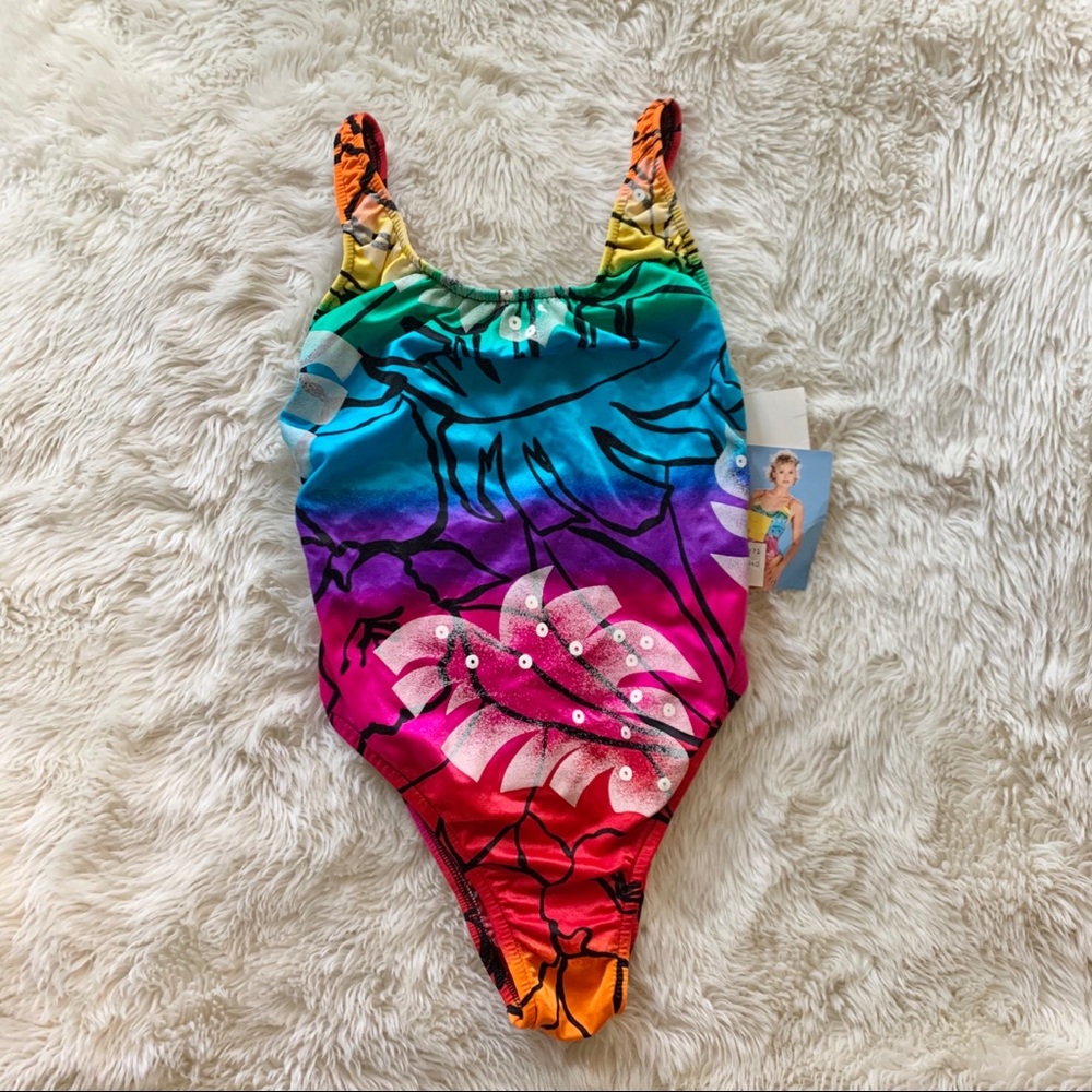 NOS vintage Girls size 9/10 one piece swimsuit